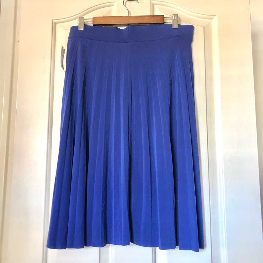 NWT Covington Pleated Skater Skirt in Blue